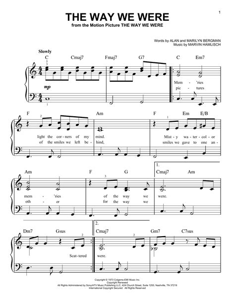 The Way We Were | Sheet Music Direct