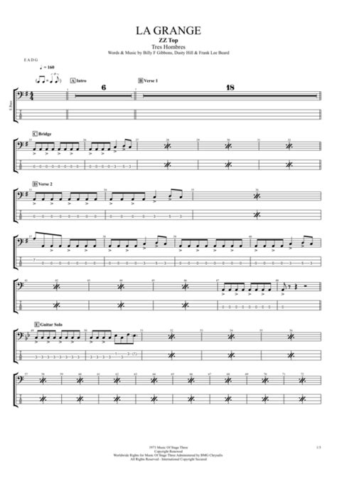 La Grange Tab by ZZ Top (Guitar Pro) - Full Score | mySongBook