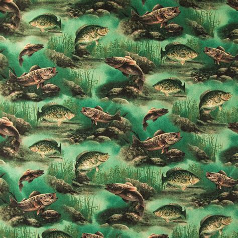 Hautman Scenic Fish Cotton Calico Fabric | Hobby Lobby | 402396