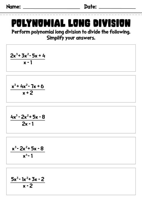 17 Polynomial Worksheets Printable / worksheeto.com