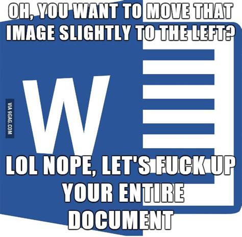 Good old Microsoft Word. - Meme | Words, Best funny pictures, Funny memes