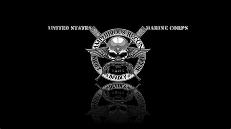 HD wallpaper: recon, force, us marine corps, logo, dark, usmc, black ...