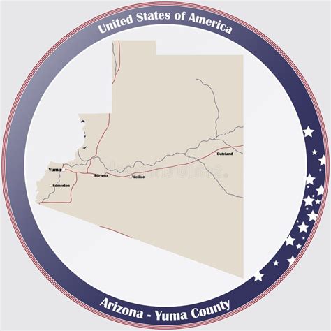 Map of Yuma County in Arizona Stock Vector - Illustration of button ...