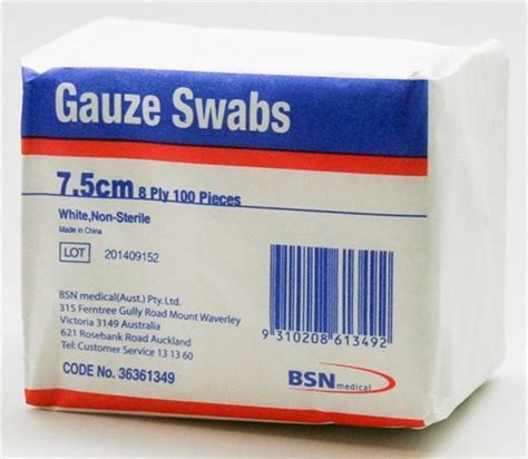 GAUZE SWAB 8PLY 7.5X7.5CM | Medical Dressings