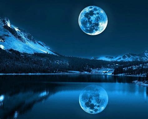 Moon Reflection, nature, moon, reflection, blue, HD wallpaper | Peakpx