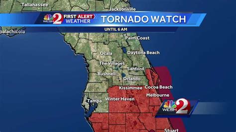 Tornado Watch in effect for parts of Central Florida until 6 a.m.