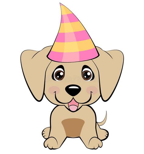 Festive Poster. Puppy in a Party Hat. Vector Illustration Stock Vector ...