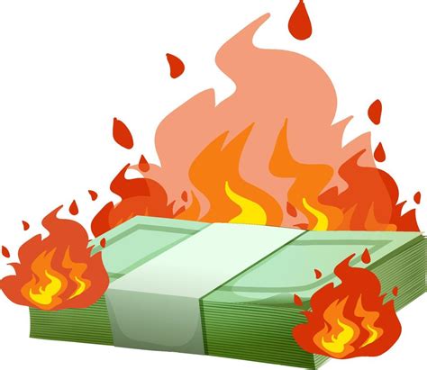 Money burning isolated on white background 8136100 Vector Art at Vecteezy