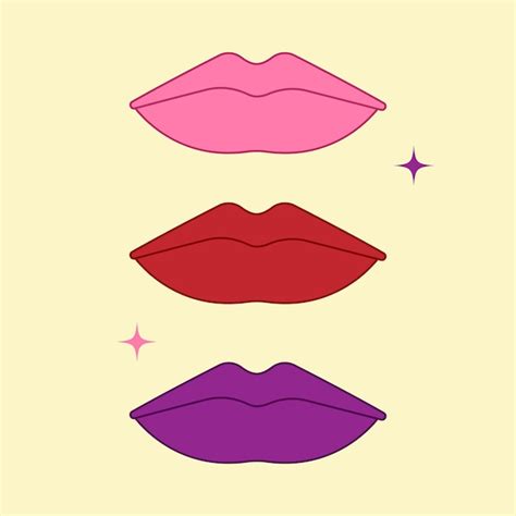 Premium Vector | Pink red purple lipstick mouth