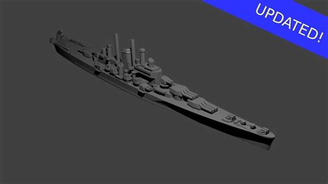 3D printable model US Des Moines Class Cruiser Warship