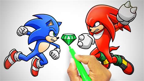 How To Draw Sonic Vs Knuckles