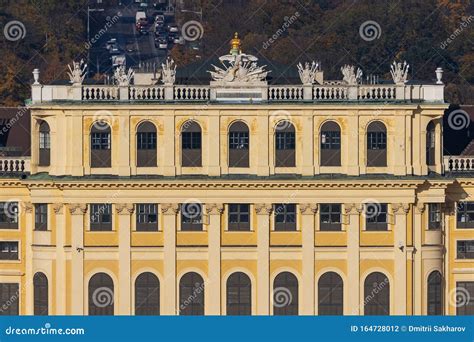 Schonbrunn Palace Facade Closeup View Aerial Image, Most Famous Palace ...