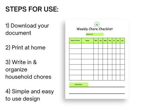 Weekly Chores Checklist Plan When to Do Your Household Chores, Maintain ...