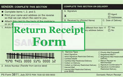 USPS Return Receipt 3811 Form - USPS Hub