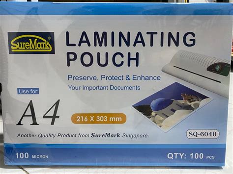 A4 Laminating Pouch 100 Pieces, Hobbies & Toys, Stationery & Craft ...