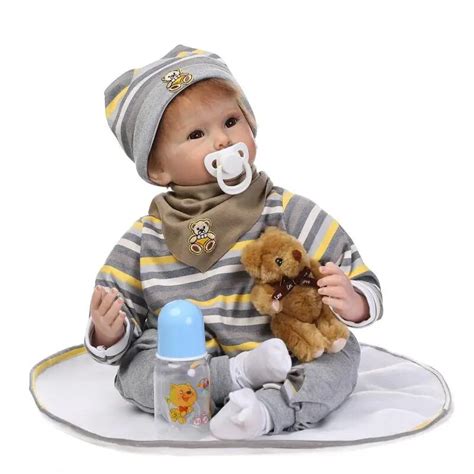 55 cm Soft Body Baby Reborn Dolls Lifelike Cool Boy Baby Toys Silicone Reborn Baby Dolls ...