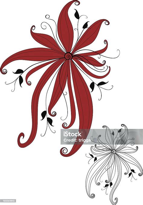 Floral Scroll Design Stock Illustration - Download Image Now - Arrangement, Curve, Elegance - iStock