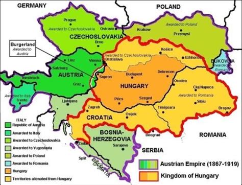 Dissolution of Austro-Hungarian Empire, 1918. | Hungary, Map, Austro hungarian