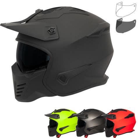 Spada Storm Plain Open Face Motorcycle Helmet & Visor - Helmets ...