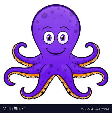 Octopus cartoon purple design Royalty Free Vector Image | Octopus cartoon, Cartoon fish, Cartoon ...