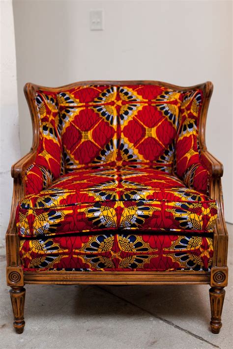 African print fabric upholstered chair- interesting | Upholstery fabric for chairs, Chair ...