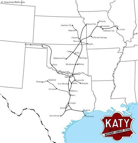 The Missouri-Kansas-Texas Railroad, The Katy | Train map, Railroad, Railroad history