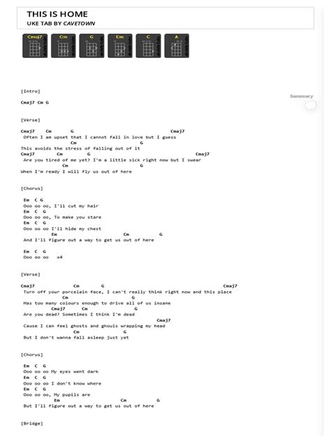This is Home Uke Tab by Cavetown - Ukulele Tabs | PDF