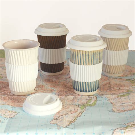 Ceramic Travel Mug Eco Coffee Cup With Lid/Sleeve By Helen Rebecca Ceramics | notonthehighstreet.com