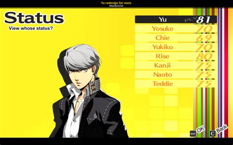 Yu redesign for stats [Persona 4 Golden PC (32 Bit)] [Mods]