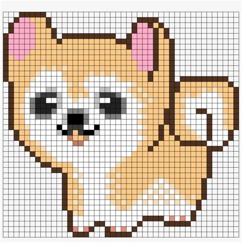 puppy pixel art grid Dog pixel art – brik - Pixel Art Grid