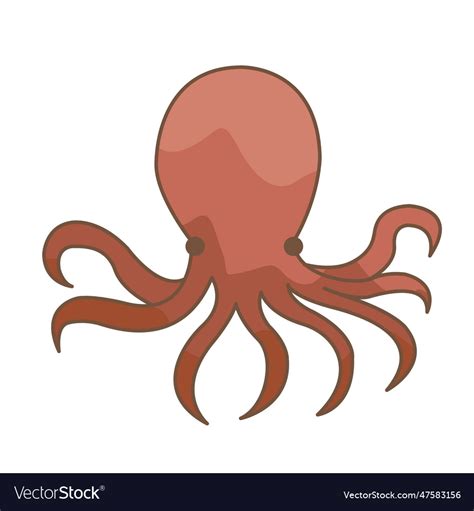 Octopus flat design for decoration on marine life Vector Image