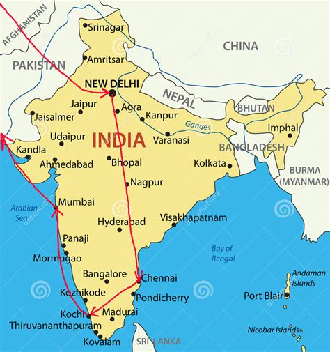 Kochi On Political Map Of India