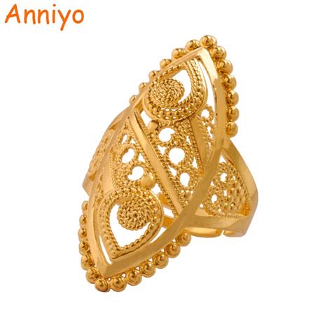 Anniyo Gold Color Ethiopian Wedding Ring Women,Arab Middle East Dubai ...