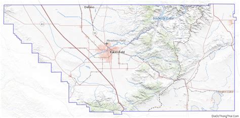 Map of Kern County, California - Thong Thai Real