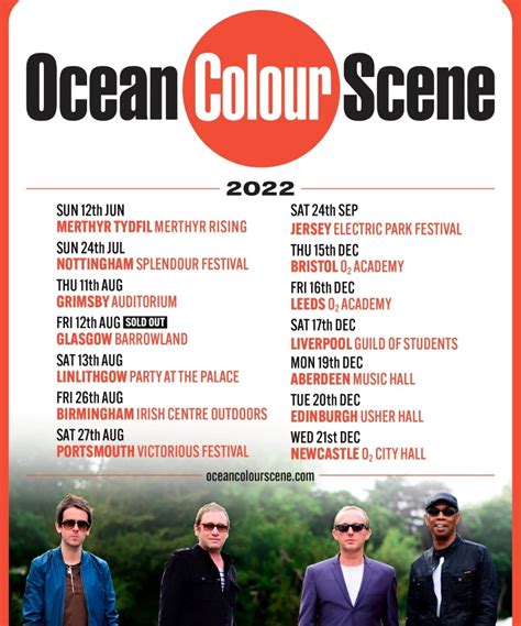 Ocean Colour Scene - UK Tour 2022 - 20 December 2022 - Usher Hall - Event/Gig details & tickets ...