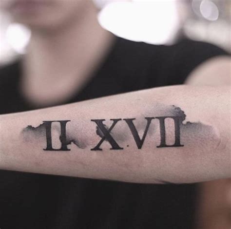 Tattoo Back Of Arm Roman Numeral #goat #tattoosnob #blackart | Roman numbers tattoo, Roman ...