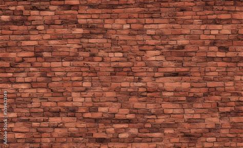 Red color brick wall for brickwork background design . Panorama format ...