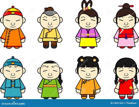 Chinese Cartoon Character Set Royalty Free Stock Photo - Image: 23651435