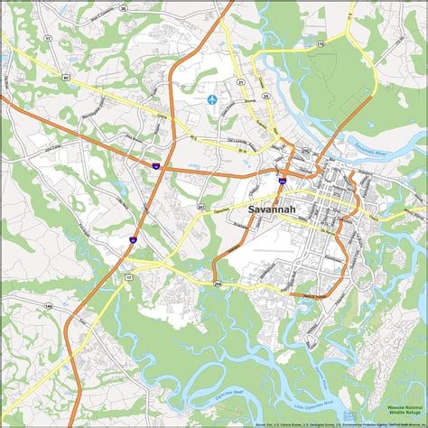 Savannah Georgia Map - GIS Geography