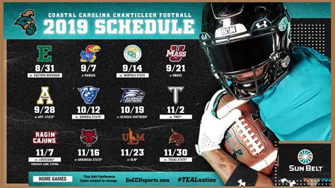 Coastal Carolina Football Releases 2019 Schedule