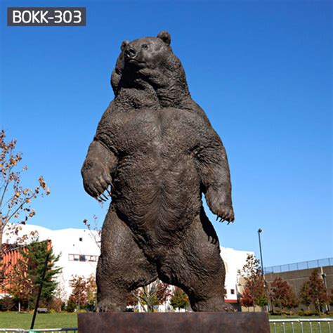 Outdoor Large Standing Bronze Grizzly bear Statue BOKK-303- Bronze ...