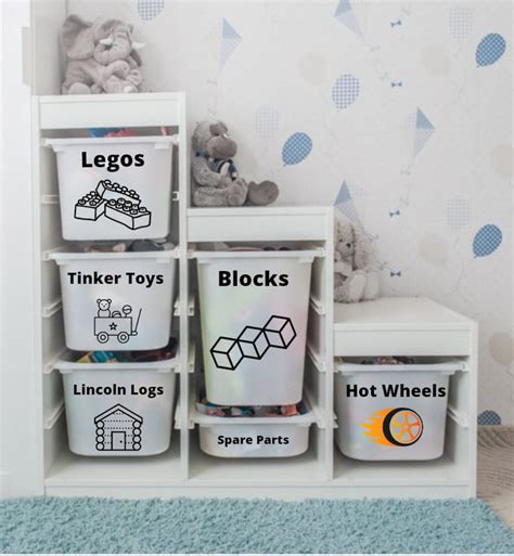 Vinyl Toy Organization, Toy Bin Labels, Toy Storage, Picture Labels, Ikea TROFAST Bin Labels ...