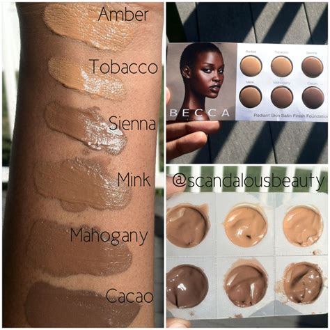 Becca Cosmetics Radiant Skin Satin Finish Foundation Swatches — At Erin's House | Becca ...