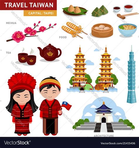 Travel in Taiwan. A collection of colorful illustrations for the ...