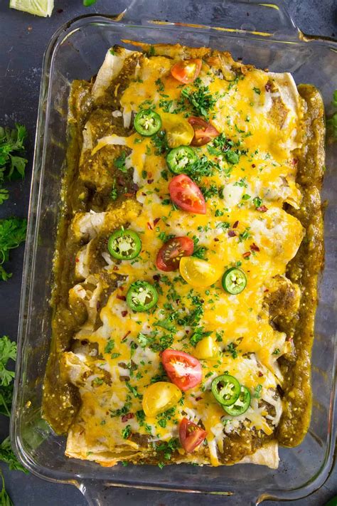 Chicken Enchiladas Verde with Cheese - Recipe - Chili Pepper Madness Enchiladas Verdes Recipe ...