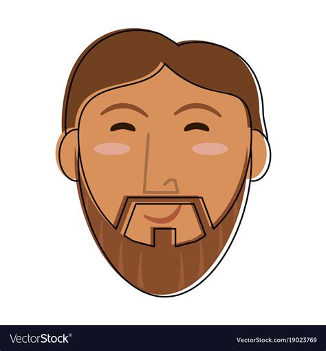 Jesus face cartoon Royalty Free Vector Image - VectorStock