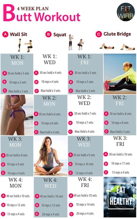 4 Week Butt Lift Bodyweight Workout Challenge - 23 Fit Butt Infographics 📈 That Will Transform ...