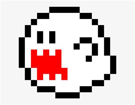 Boo Super Mario World - Boo Mario Pixel Art Transparent PNG - 1184x1184 ...