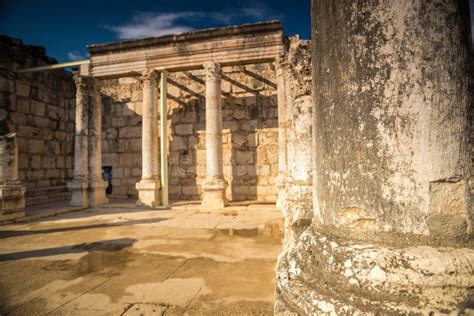 Synagogue in Jesus Town of Capernaum Stock Image - Image of archeological, attraction: 62377517