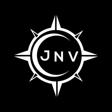 JNV abstract technology circle setting logo design on black background ...